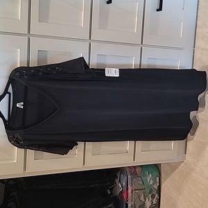 Lace Up Drop Shoulder Dress